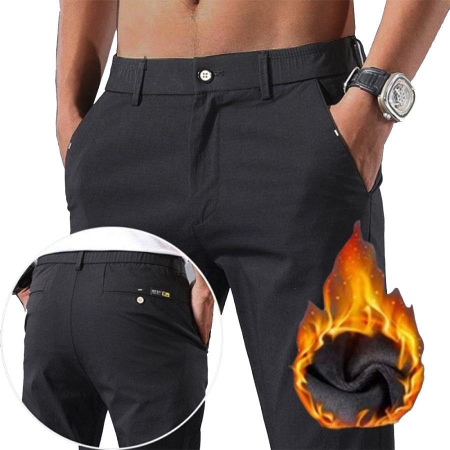 

Men's Outdoor Casual Fleece Warm Straight Pants