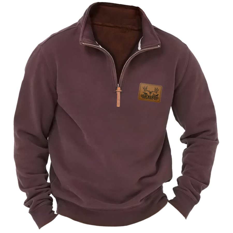 

Men's Vintage Elk 1/4 Zipper Neck Sweatshirt