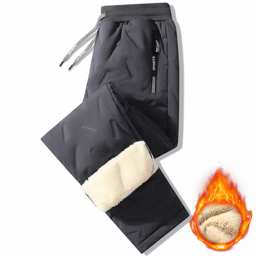 

Men's Outdoor Fleece Thickened Waterproof Warm Snow Loose Straight Casual Pants