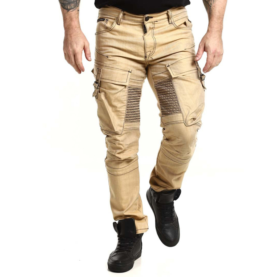 

Jeans Multi-poches D'extérieur Pour Hommes Pantalons Quotidiens Décontractés
