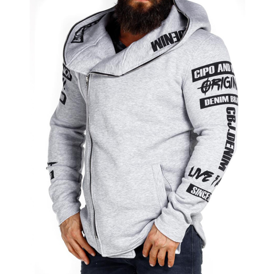 

Cardigan à Capuche Avec Fermeture éclair Pour Hommes Design Original Châle Sweat-shirt De Sport Décontracté En Plein Air