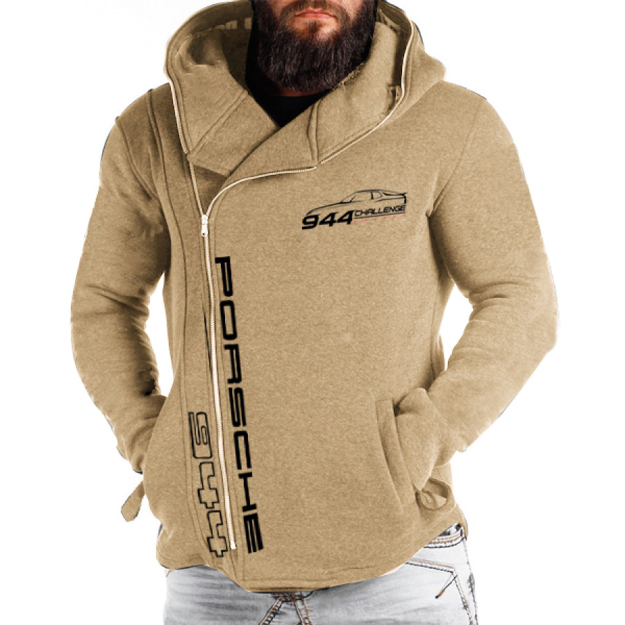 

PORSCHE 944 Print Men's Original Design Shawl Zipper Hooded Cardigan Outdoor Casual Hooded Sports Sweatshirt