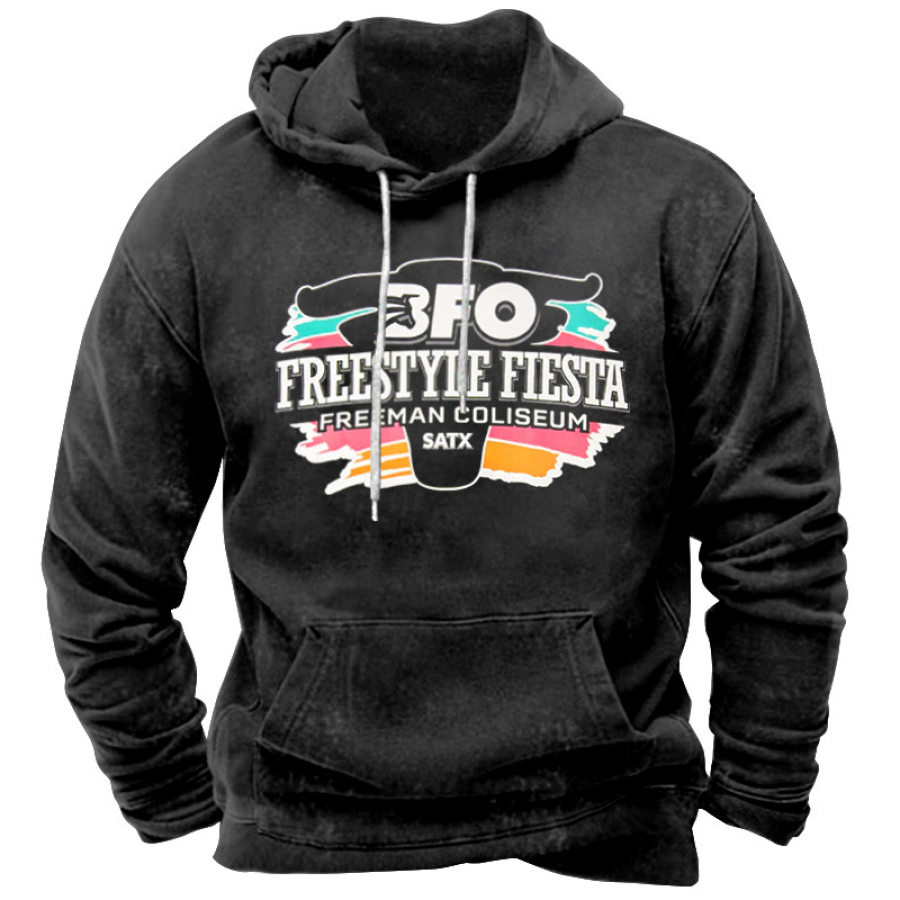 

Sudadera Con Capucha Informal Con Bolsillo Y Estampado De BFO FIESTA Para Hombre