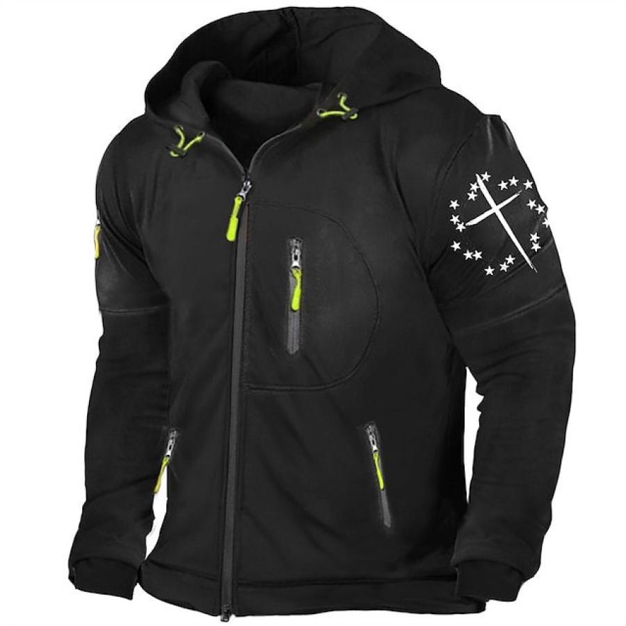 

Veste à Capuche Avec Fermeture éclair Complète Pour Hommes Veste De Sudation Capuche Graphique Fermeture éclair Croisée Imprimé Sports Et Plein Air Sport Décontracté Streetwear