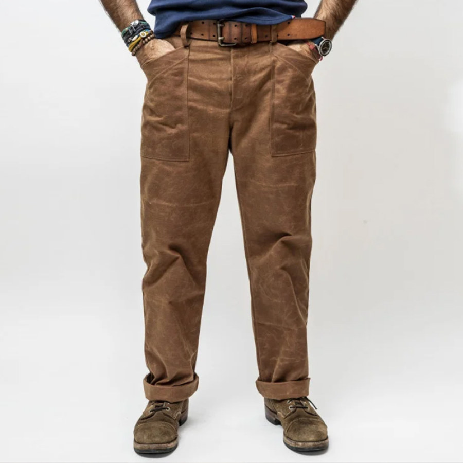 

Pantalon Droit Cargo Vintage En Toile Camel Pour Hommes