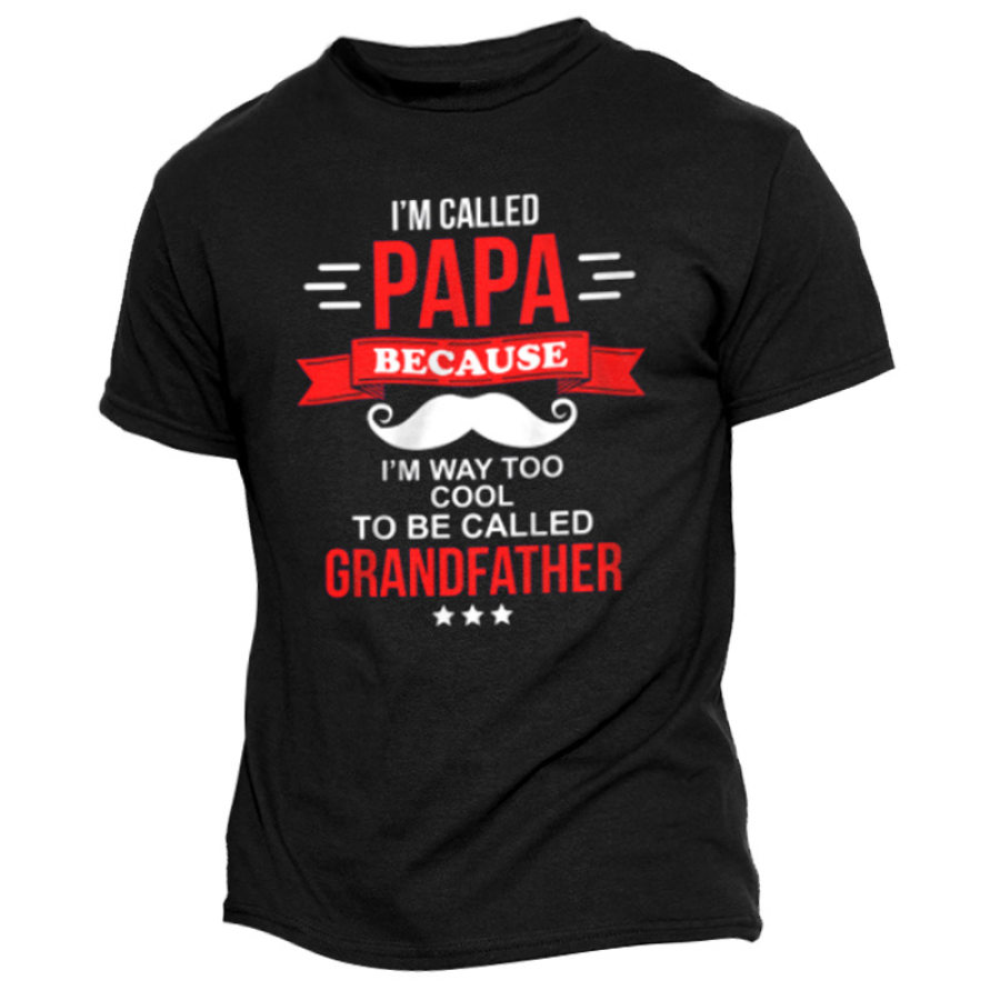 

T-shirt à Manches Courtes Décontracté Imprimé Papa Grand-père Amusant Pour Hommes