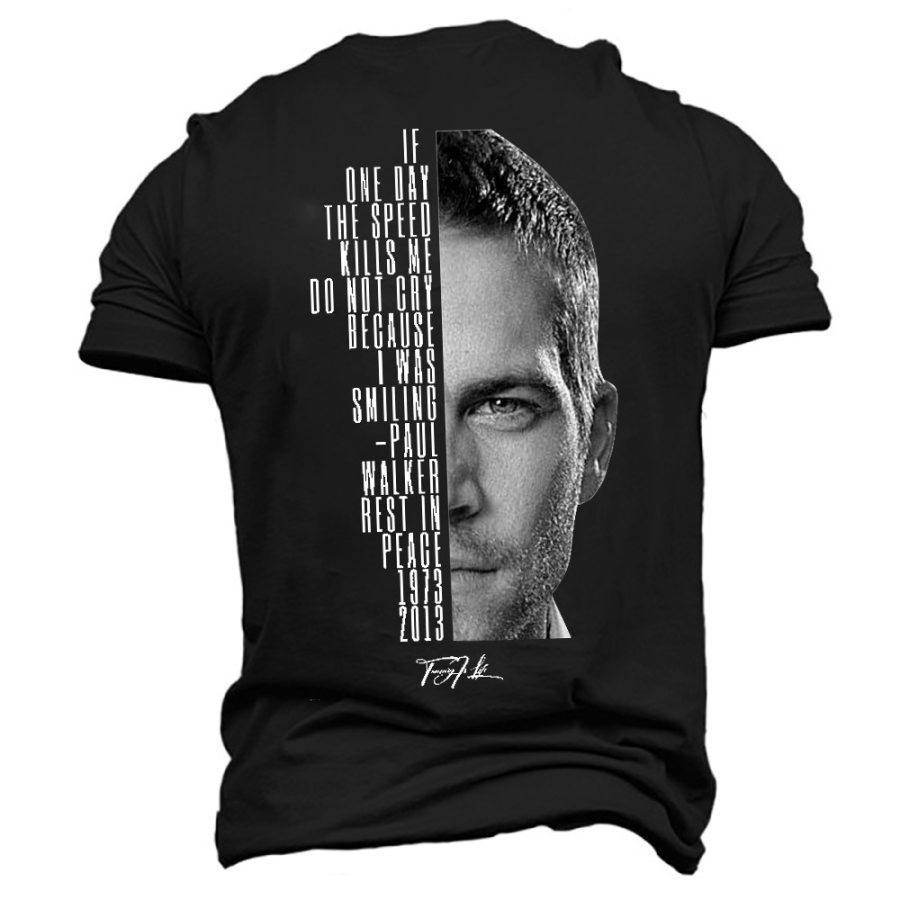 

Herren T-Shirt Racing Print Kurzarm Vintage Sommer Alltagsoberteile
