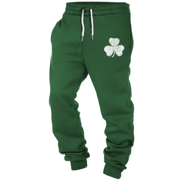 Men's Sweatpants St. Patrick's Day Shamrock Print Festival Holiday Casual Vintage Sports Pants - Kalesafe.com 
