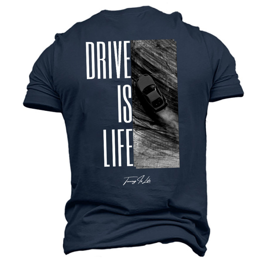 

Мужская футболка Racing Drive Is Life с принтом и короткими рукавами винтажные летние повседневные топы