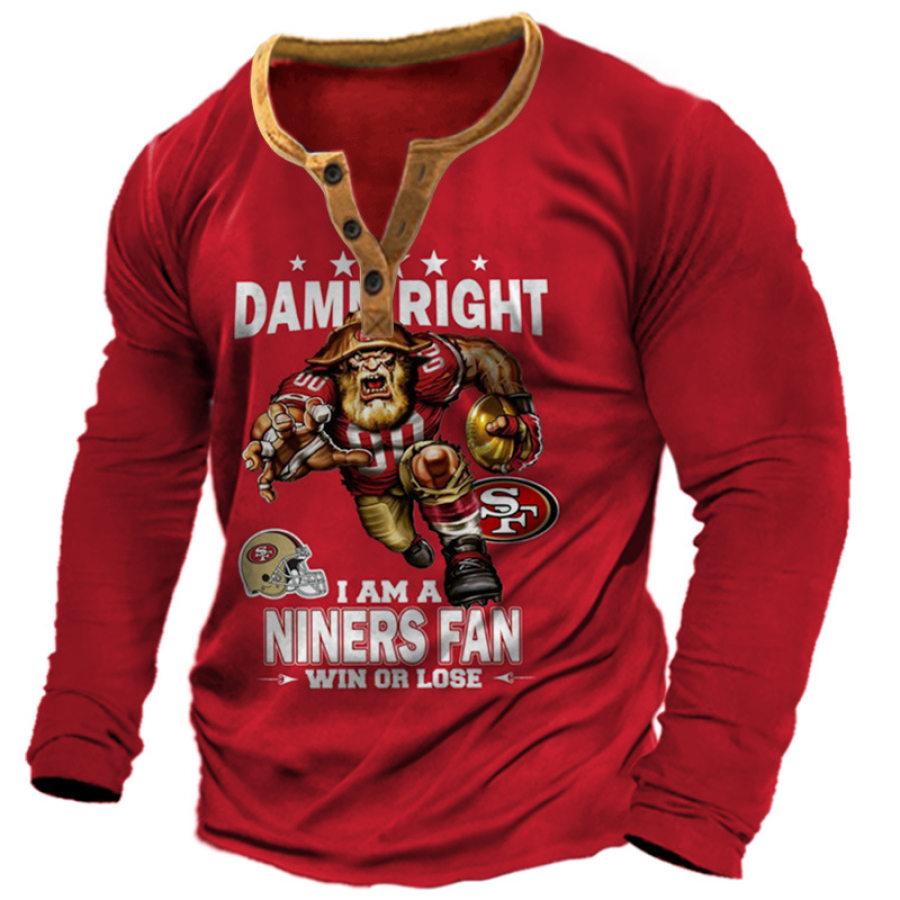 

Super Bowl Casual Henley Mit Aufdruck Der San Francisco 49ers Für Herren