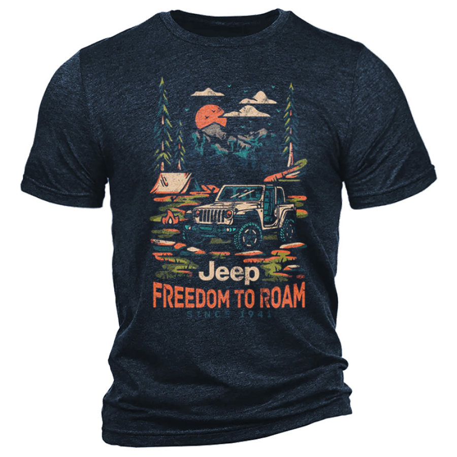 

Men's Jeep Freedom To Roam Printed Everyday Casual Short Sleeve T-Shirt