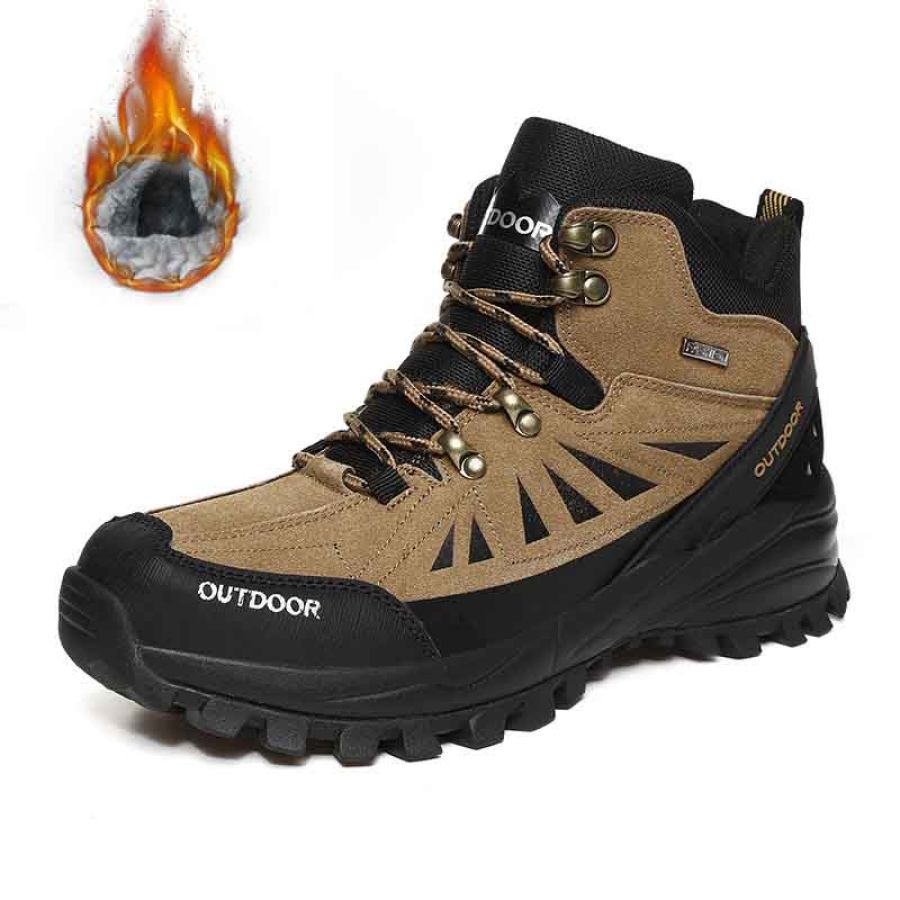 

Chaussures De Randonnée Chaudes En Polaire D'hiver Pour Hommes Bottes De Neige Montantes