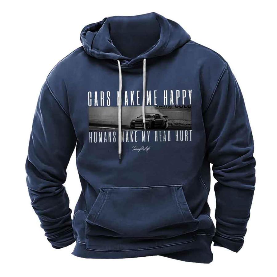 

Sudadera Con Capucha Para Hombre Cars Make Me Happy Racing Print Tops Diarios De Manga Larga Al Aire Libre