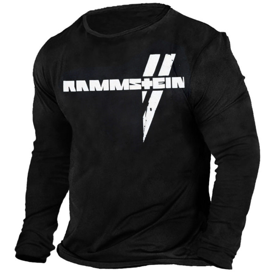 

Camiseta De Manga Larga Con Cuello Redondo Y Estampado De Banda De Rock Rammstein Para Hombre