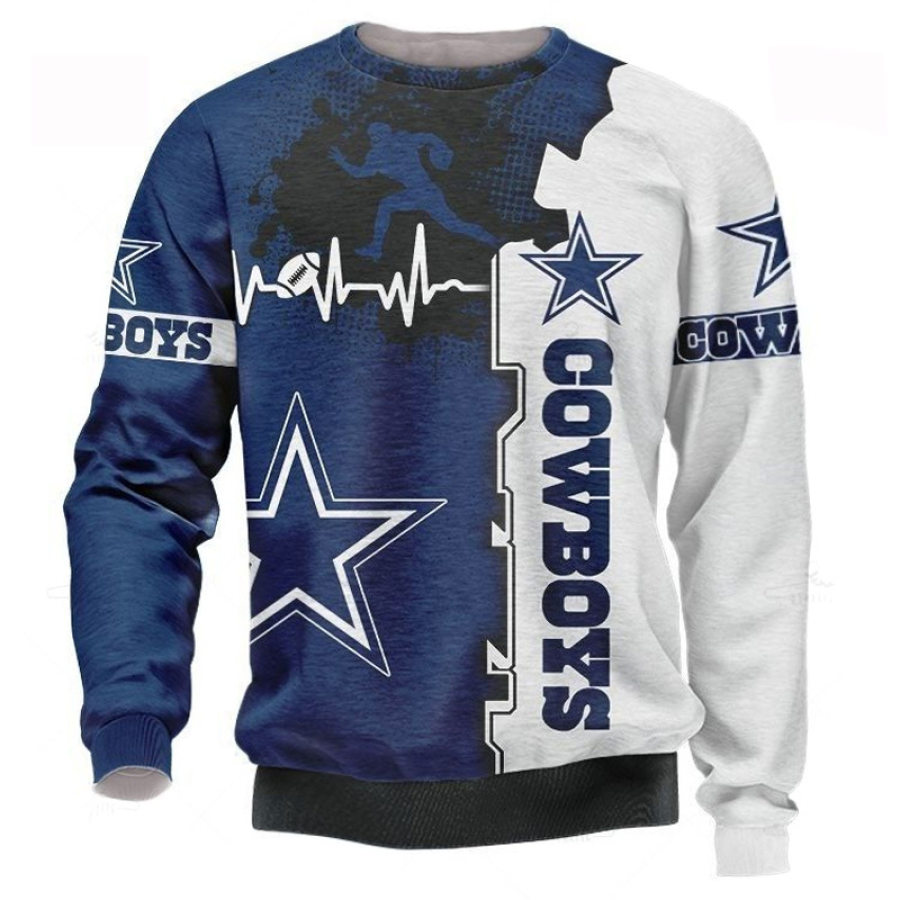 

Men's Dallas Cowboys Sweatshirt NFL Super Bowl Printed Crew Neck Pullover