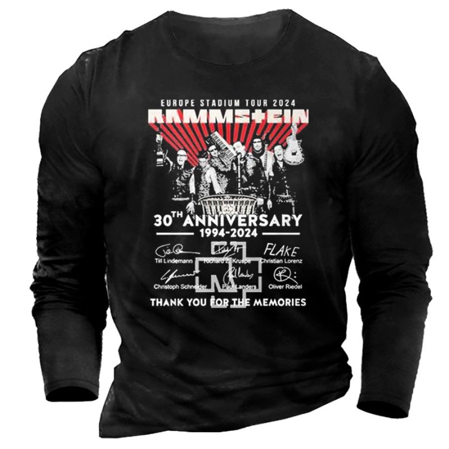

Men's Rammstein Rock Band Print Long Sleeve Crew Neck T-Shirt