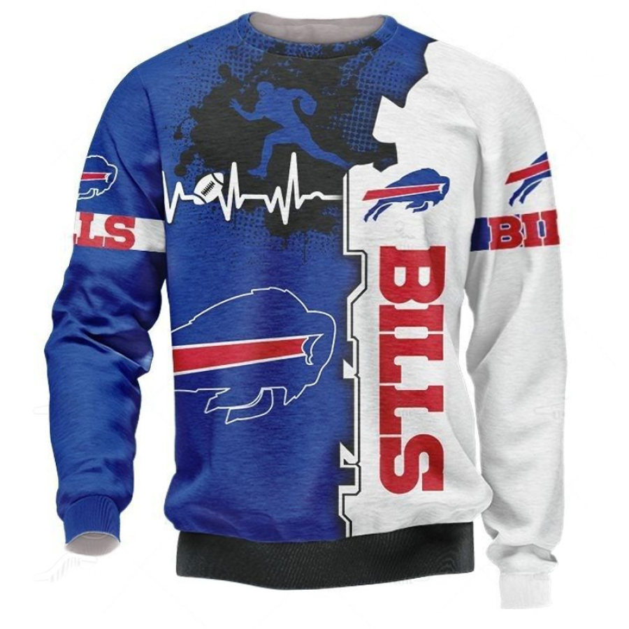 

Мужская толстовка с надписью Buffalo Bills пуловер с круглым вырезом и принтом НФЛ Суперкубка