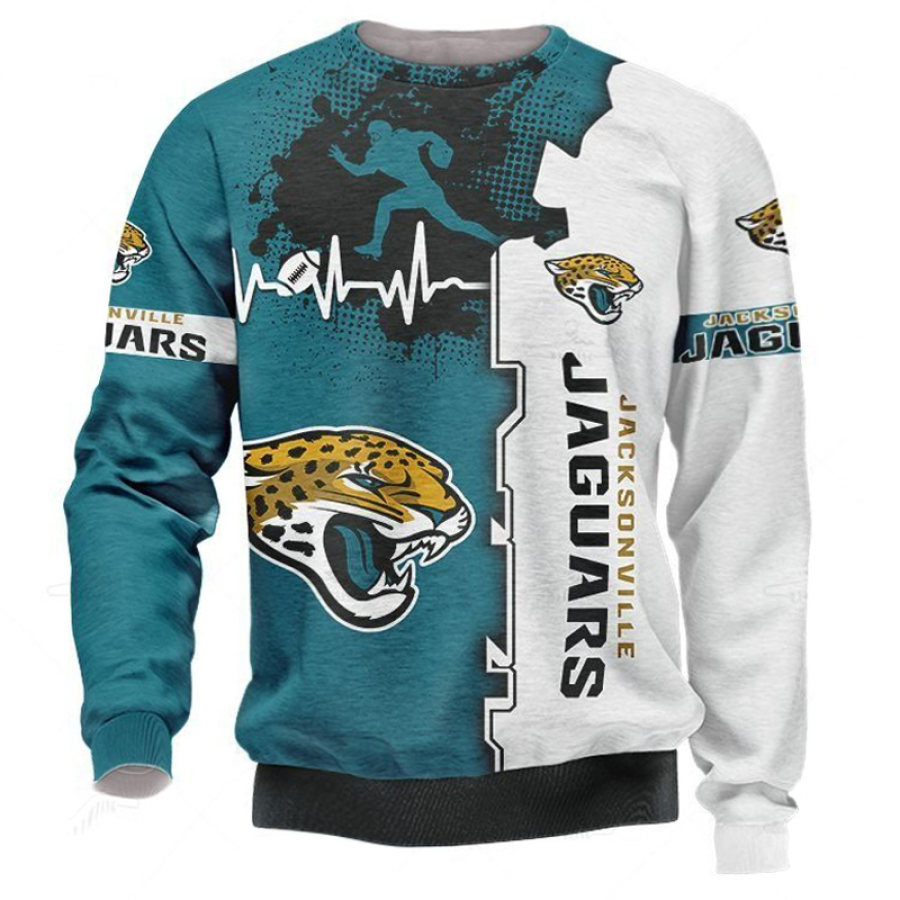 

Men's Jacksonville Jaguars Sweatshirt NFL Super Bowl Printed Crew Neck Pullover