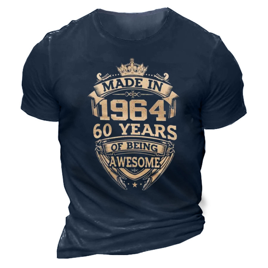 

T-shirt Classique à Manches Courtes Pour Hommes Fabriqué En 1964 60 Ans D'être Génial 2024