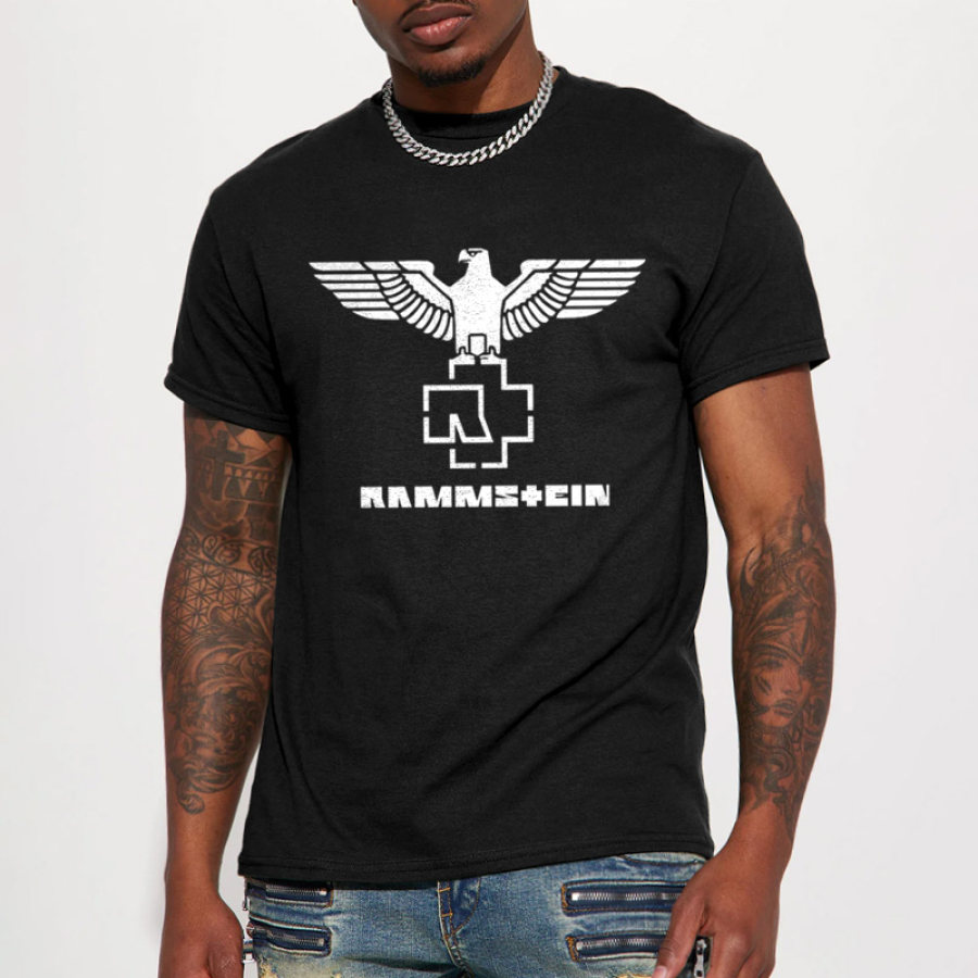 

Men's Rammstein Rock Band Print Solid Color Short Sleeve Crew Neck T-Shirt