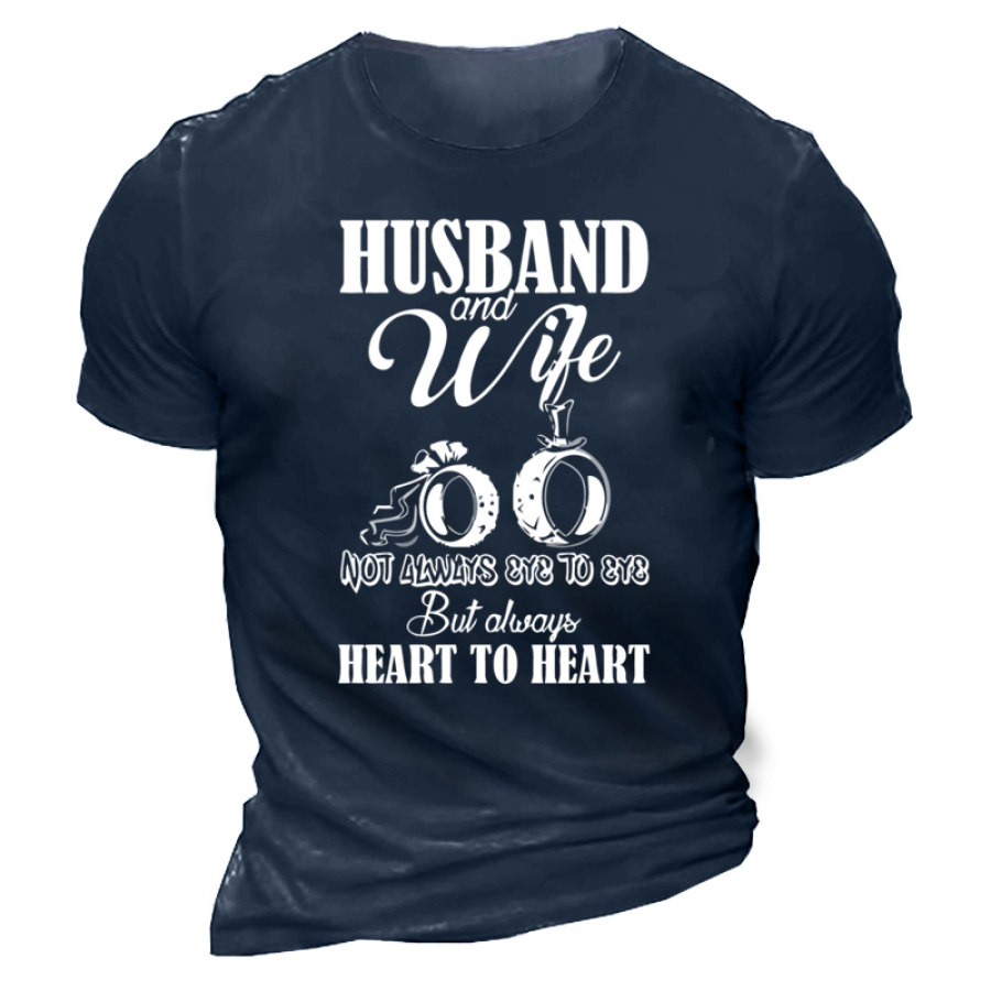 

Herren-T-Shirt Mit Lustigem Aufdruck Und Rundhalsausschnitt Zum Jahrestag Von Ehemann Und Ehefrau