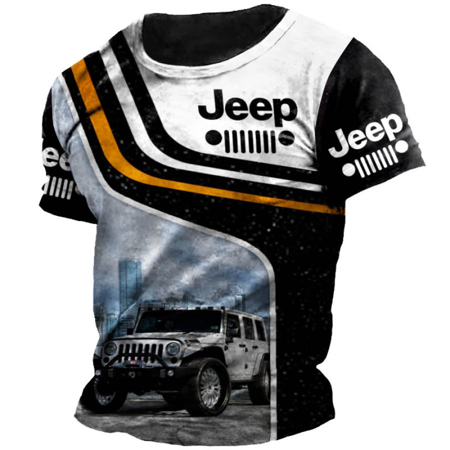 

T-shirt Décontracté à Manches Courtes Pour Hommes Sky Jeep Wrangler Imprimé Extérieur Quotidien