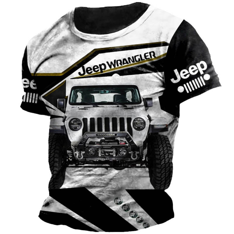 

Camiseta De Manga Corta Informal Para Uso Diario Al Aire Libre Con Estampado De Jeep Wrangler Para Hombre