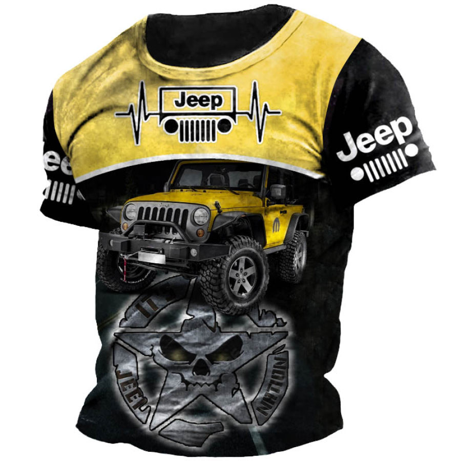 

Camiseta De Manga Corta Informal Para Uso Diario Al Aire Libre Con Estampado Jeep Nation Para Hombre