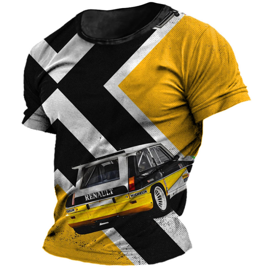 

Herren-Renn-T-Shirt Kurzärmelig Mit Auto-Aufdruck Täglich Lässig