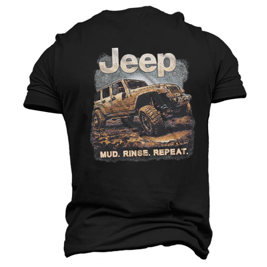 

Herren Outdoor Jeep Off Road Trip Lässiges Kurzarm-Sommer-Tages-T-Shirt