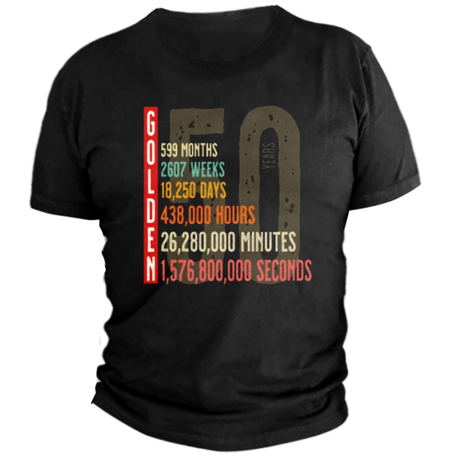 

Men's Wedding Anniversary Printed Short Sleeve T-Shirt 50th Anniversary Gift For Parents