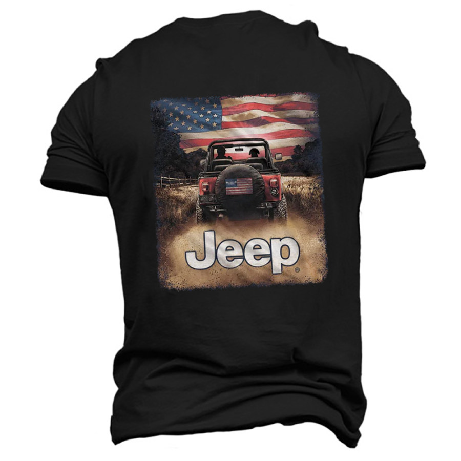 

Herren Outdoor Jeep Off Road Trip Lässiges Kurzarm-Sommer-Tages-T-Shirt