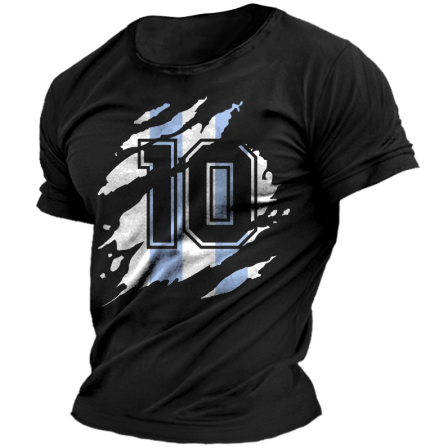 

Camiseta Para Hombre Fútbol No. 10 Fans Impreso Manga Corta Diario Casual