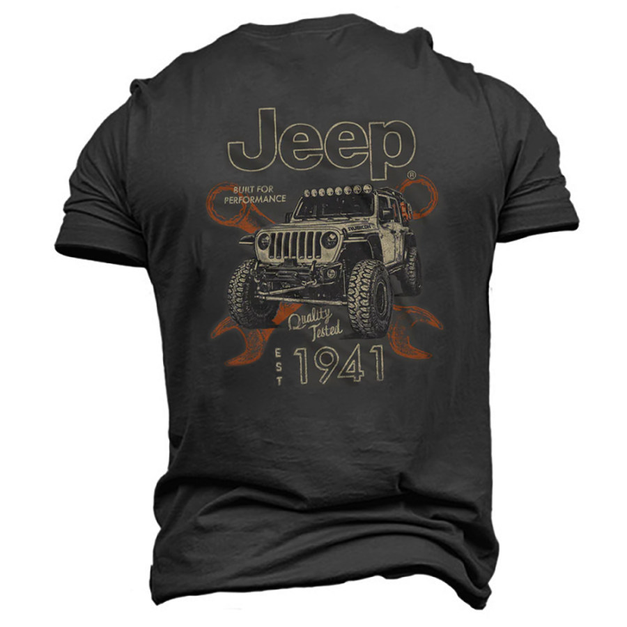 

Herren Outdoor Jeep Off Road Trip Lässiges Kurzarm-Sommer-Tages-T-Shirt