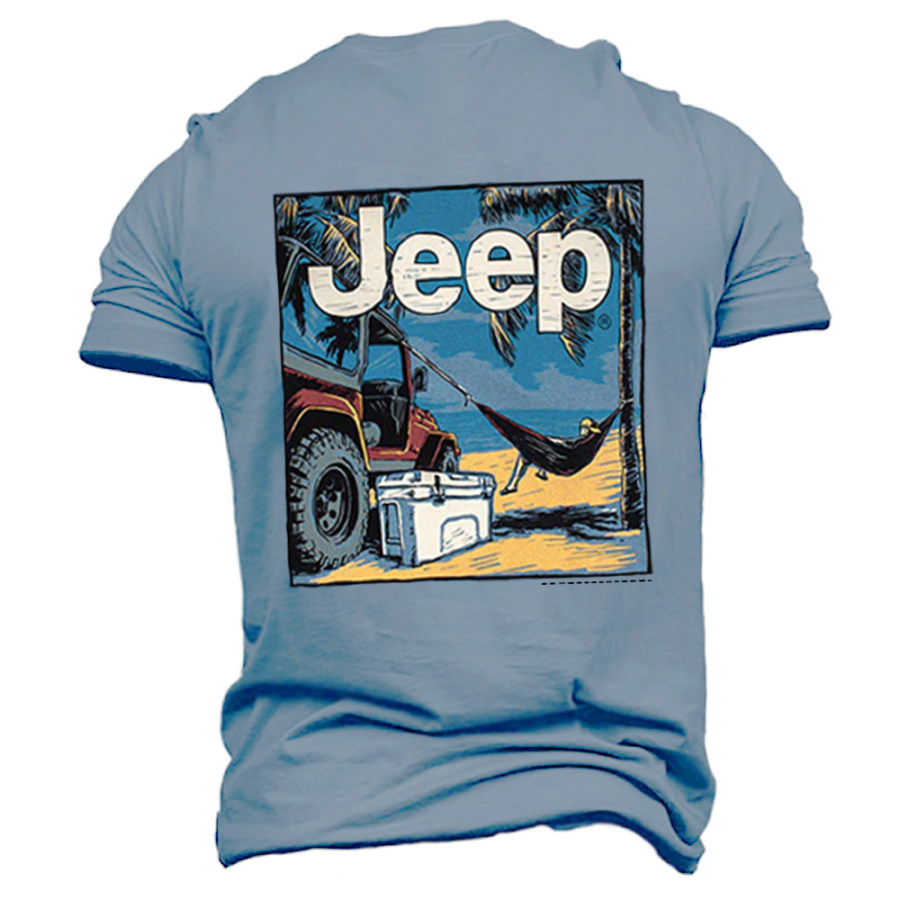 

Herren Outdoor Jeep Off Road Trip Lässiges Kurzarm-Sommer-Tages-T-Shirt