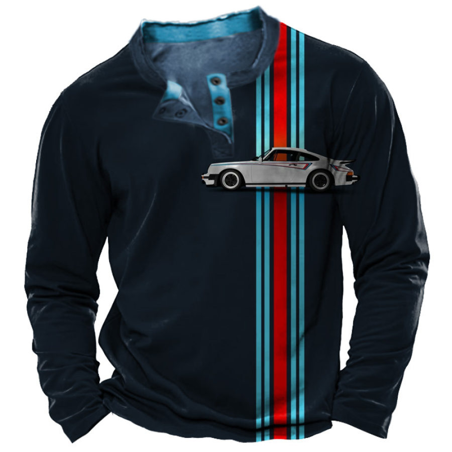 

Camiseta Vintage Con Estampado De Carreras Para Hombre Jersey Informal De Manga Larga