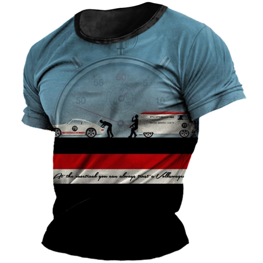 

Camiseta De Carreras Para Hombre Manga Corta Estampado De Coche Diario Casual
