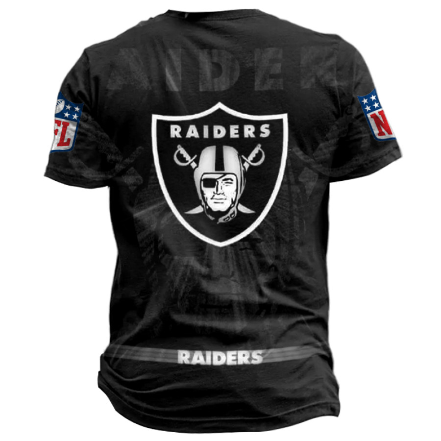 

T-shirt Décontracté à Manches Courtes Pour Hommes NFL Las Vegas Raiders à Imprimé Ethnique Super Bowl Au Quotidien