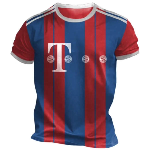 Men's Bundesliga Football Jersey Fan Print Short Sleeve T-Shirt - Cotosen.com