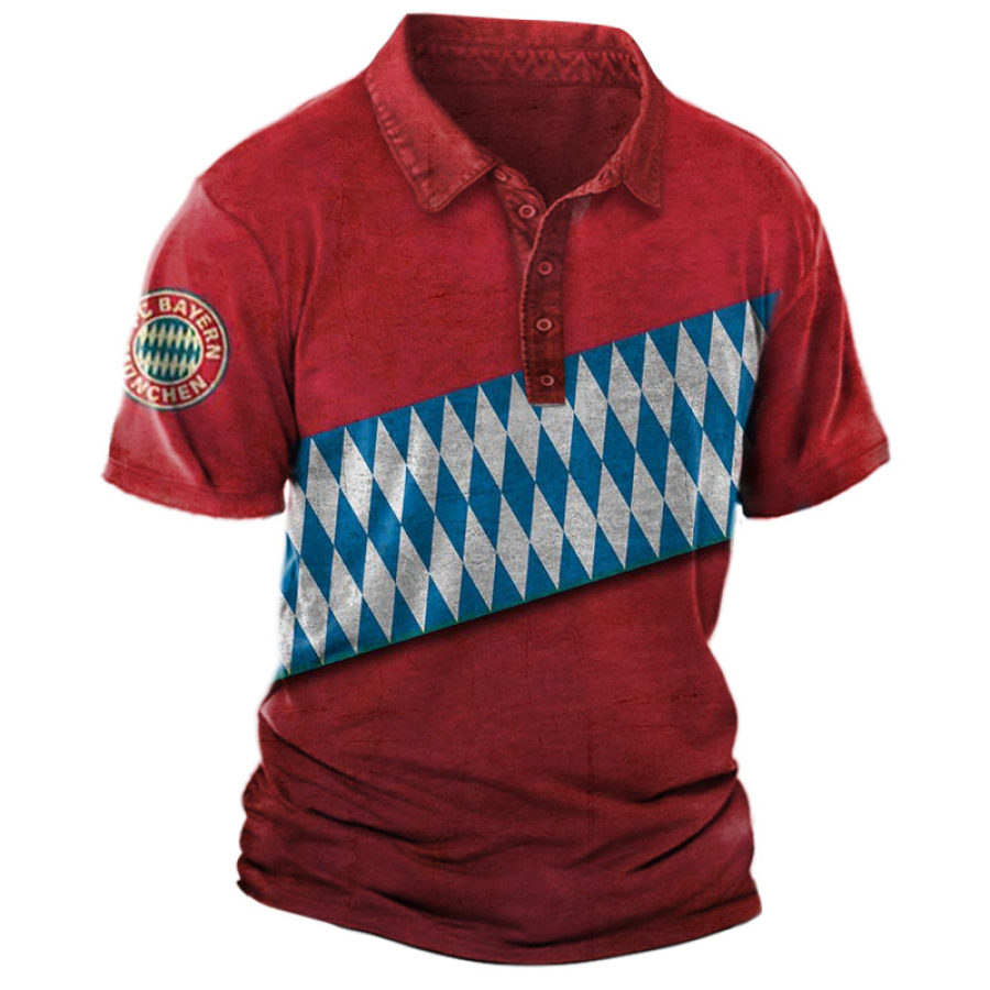 

Мужская повседневная рубашка-поло с принтом для болельщиков Баварии Мюнхен
