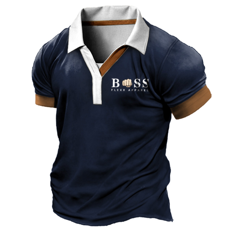 

Camiseta Para Hombre Polo Boss Vintage Bloque De Color Al Aire Libre Manga Corta Verano Diario Tops