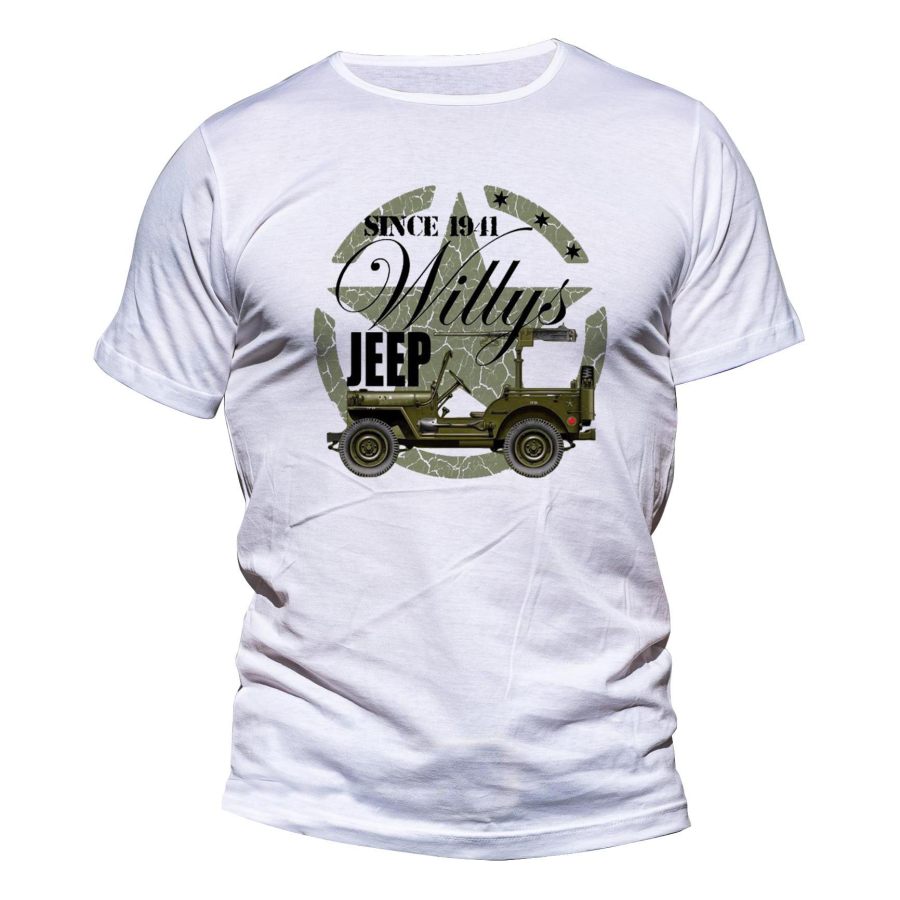 

Men's Jeep Since 1941 Print Outdoor Daily Casual Short Sleeve Crew Neck T-Shirt