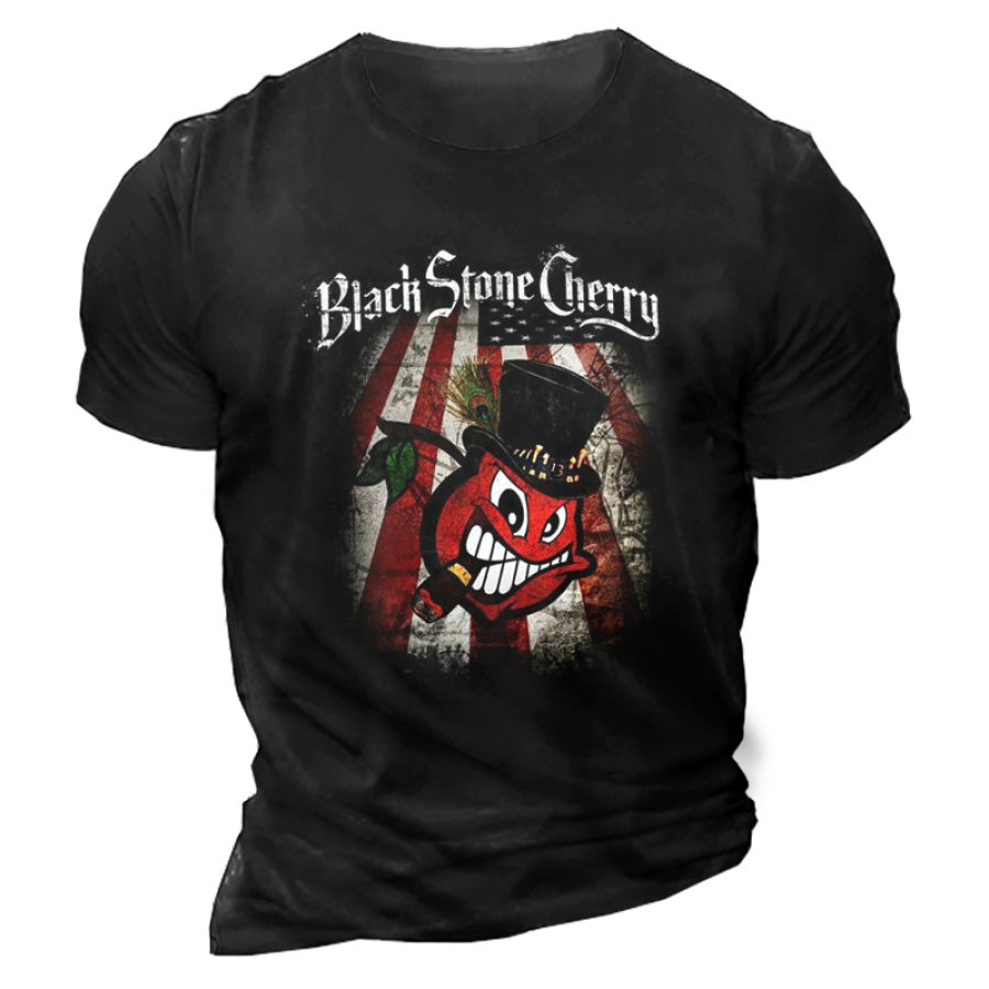 

Schwarzes Stone Cherry Band-Konzert-Fans Lässiges Kurzarm-T-Shirt Für Herren
