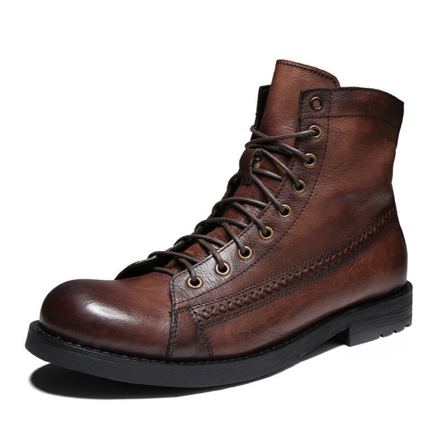 

Men's Bedstu Retro Wear-resistant Lace Work Boots Martin Boots