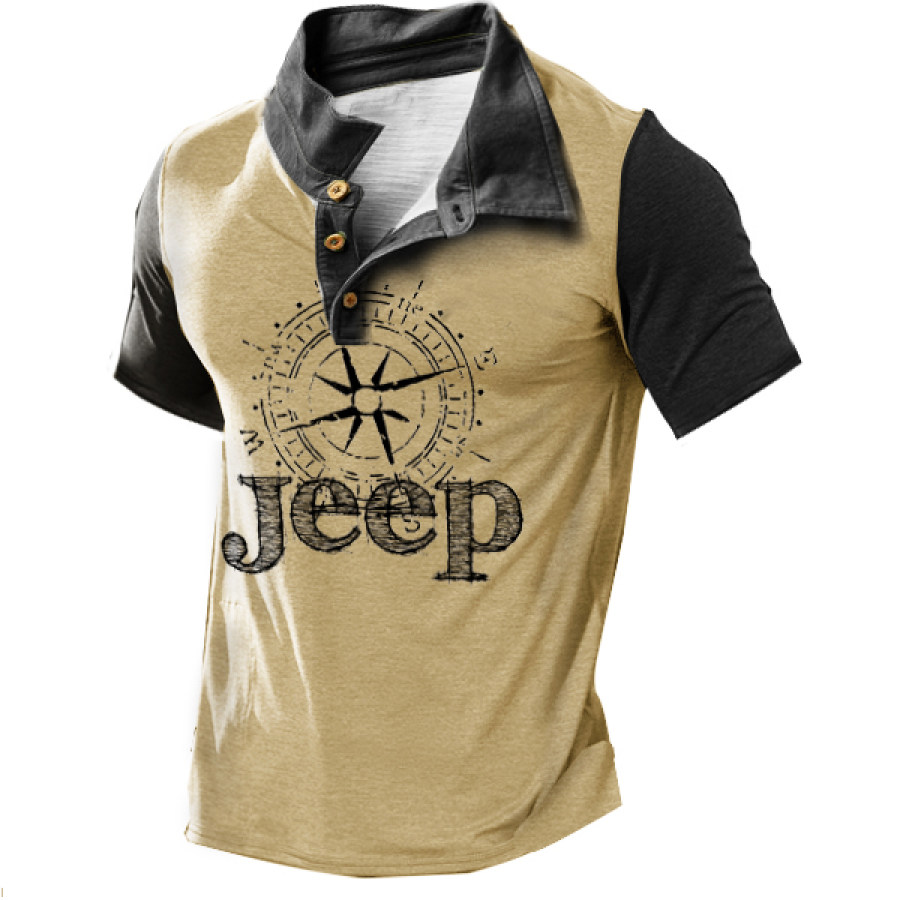 

Polo Décontracté D'extérieur Pour Hommes Jeep Compass T-shirt Confortable Et Respirant à Manches Courtes