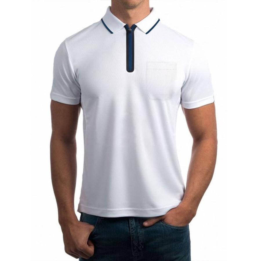 

Herren-Business-Casual-Poloshirt Mit Reißverschluss