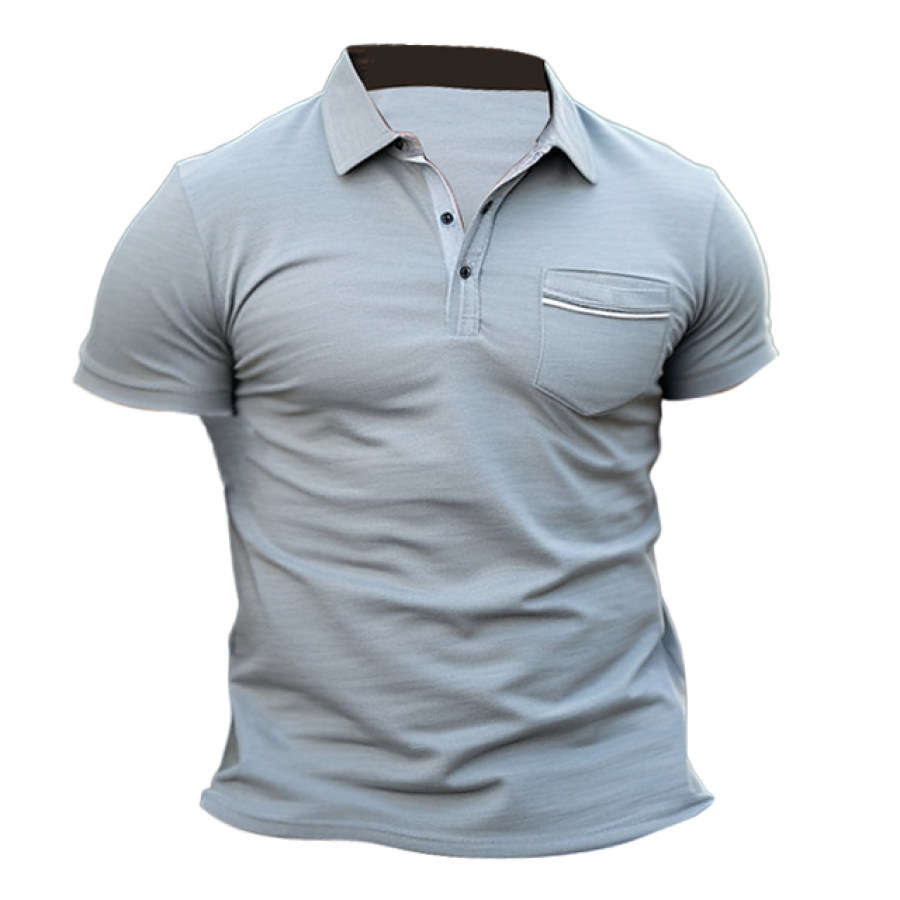 

Men's T-Shirt Polo Golf Pocket Vintage Outdoor Short Sleeve Summer Daily Tops