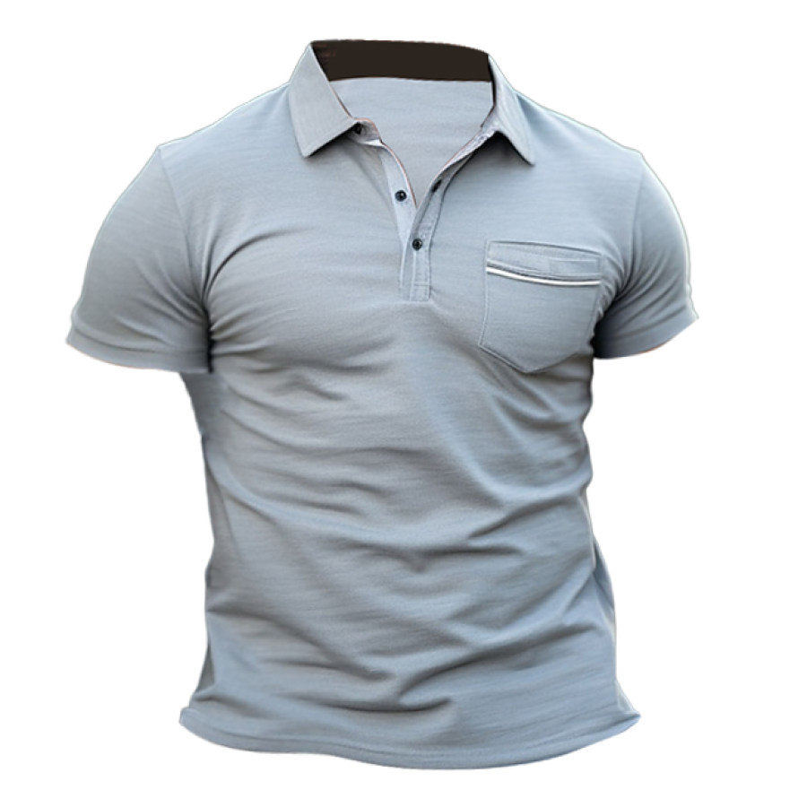 

Camiseta Para Hombre Polo Golf Bolsillo Vintage Al Aire Libre Manga Corta Verano Diario Tops