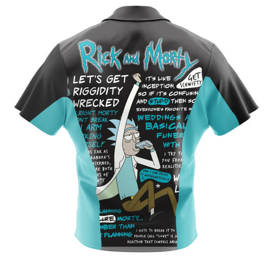 

Camisa De Vacaciones En La Playa De Manga Corta Con Estampado De Rick Y Morty A La Moda Para Hombre