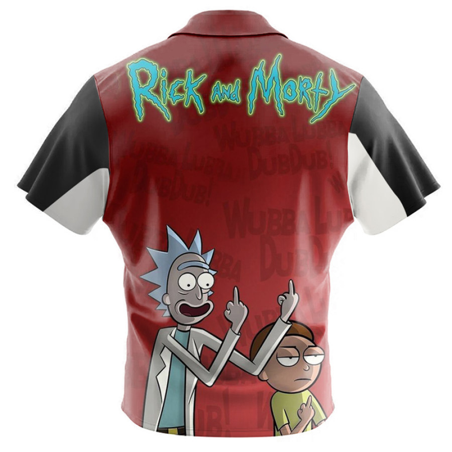 

Camisa De Vacaciones En La Playa De Manga Corta Con Estampado De Rick Y Morty A La Moda Para Hombre